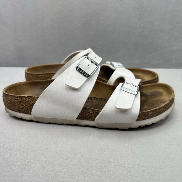 Birkenstock Sydney Womens Size 8 (EU 39) Sandals White Briko-Flor 2-Strap Slides - Picture 1 of 9